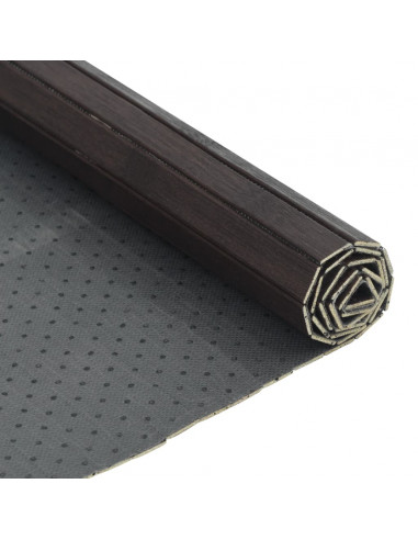 Tappeto Rettangolare Marrone Scuro 100x400 cm in Bambù