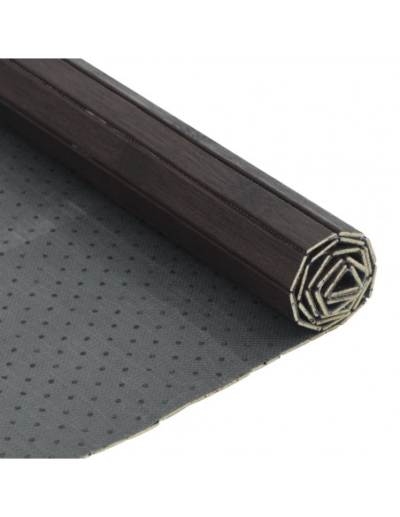 Tappeto Rettangolare Marrone Scuro 100x400 cm in Bambù