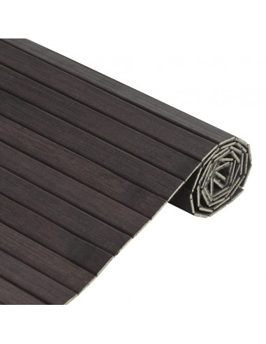 Tappeto Rettangolare Marrone Scuro 100x200 cm in Bambù