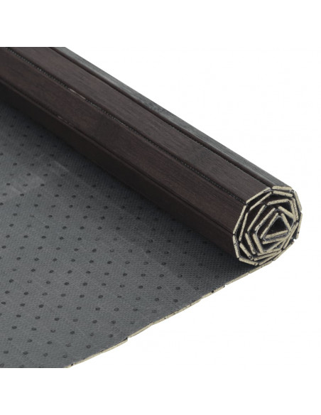 Tappeto Rettangolare Marrone Scuro 100x200 cm in Bambù