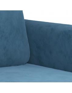 Set di Divani 3 pz Blu in Velluto
