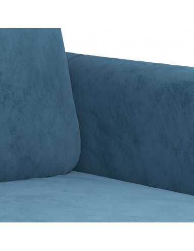 Set di Divani 3 pz Blu in Velluto