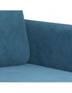 Set di Divani 3 pz Blu in Velluto