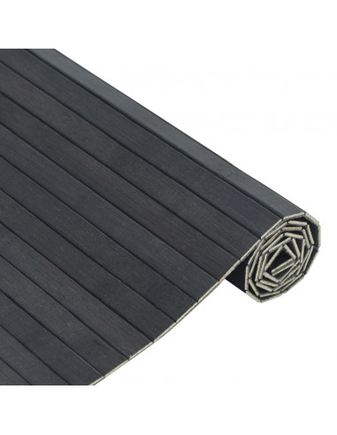 Tappeto Rettangolare Grigio 100x100 cm in Bambù