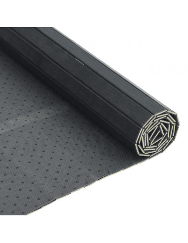 Tappeto Rettangolare Grigio 100x100 cm in Bambù