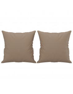 Set di Divani 3 pz con Cuscini Cappuccino in Similpelle 2