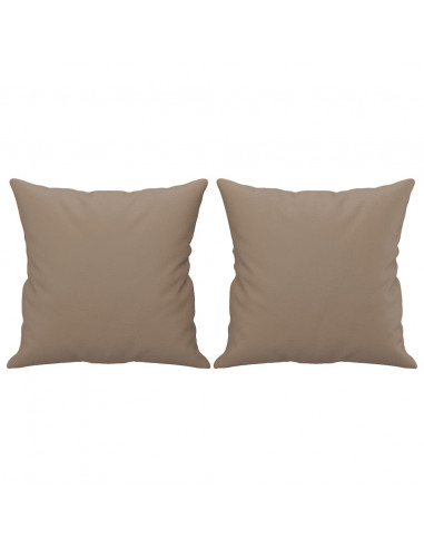 Set di Divani 3 pz con Cuscini Cappuccino in Similpelle