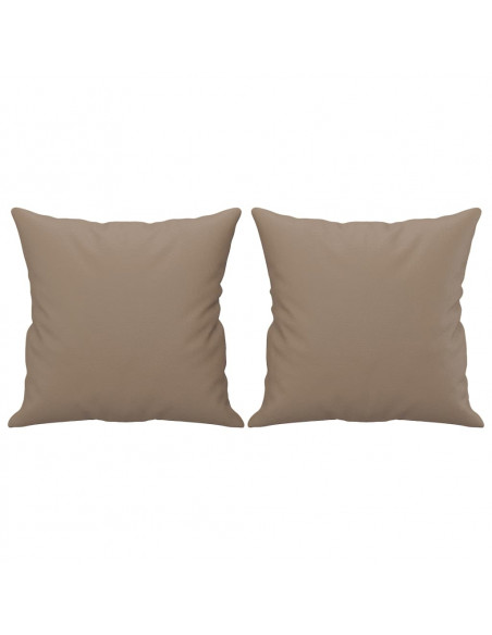 Set di Divani 3 pz con Cuscini Cappuccino in Similpelle