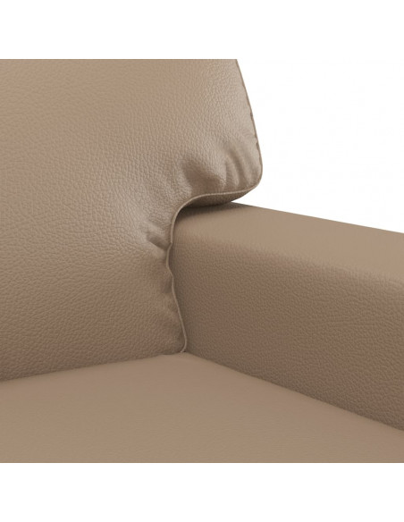 Set di Divani 3 pz con Cuscini Cappuccino in Similpelle