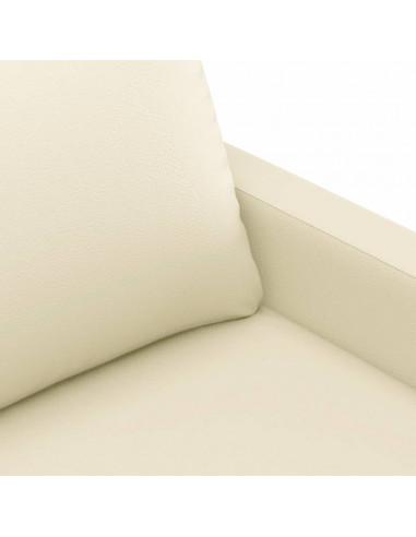 Set di Divani 3 pz con Cuscini crema in Similpelle