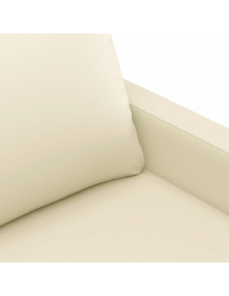 Set di Divani 3 pz con Cuscini crema in Similpelle