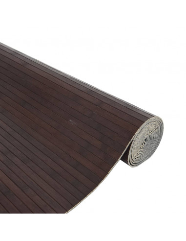 Tappeto Rettangolare Marrone Scuro 80x500 cm in Bambù