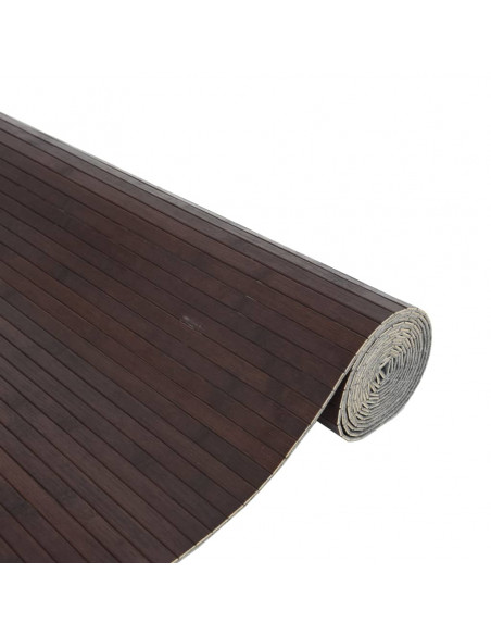 Tappeto Rettangolare Marrone Scuro 80x500 cm in Bambù