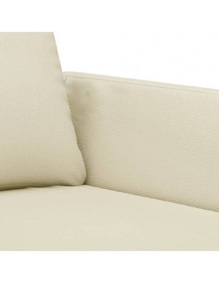 Set di Divani 3 pz con Cuscini crema in Similpelle