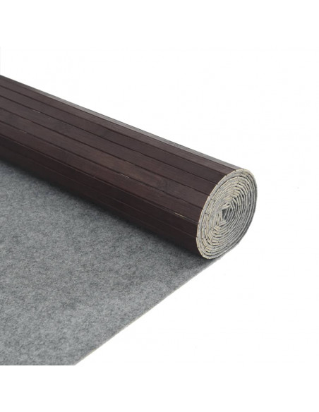 Tappeto Rettangolare Marrone Scuro 80x500 cm in Bambù