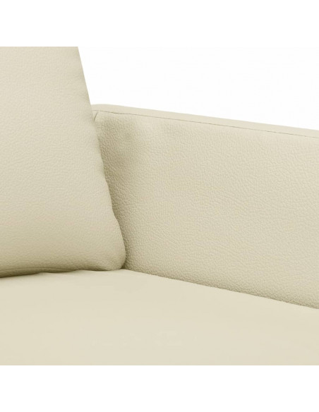 Set di Divani 3 pz con Cuscini crema in Similpelle