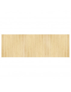 Tappeto Rettangolare Naturale Chiaro 100x300 cm in Bambù