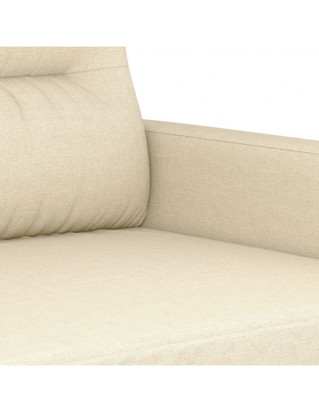 Set di Divani 3 pz con Cuscini Crema in Tessuto