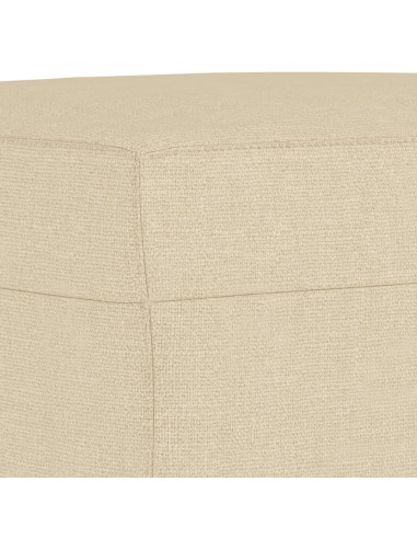 Set di Divani 3 pz con Cuscini Crema in Tessuto