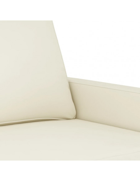 Set di Divani 3 pz con Cuscini Crema in Velluto
