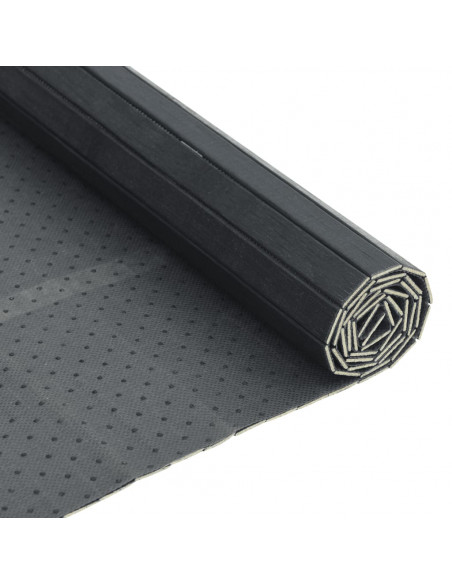 Tappeto Rettangolare Grigio 100x500 cm in Bambù