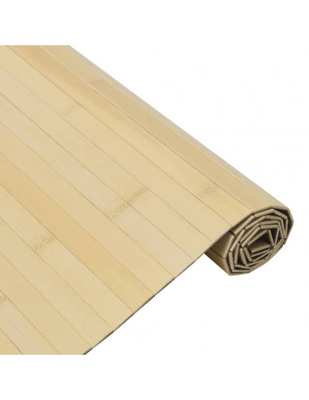 Tappeto Rettangolare Naturale Chiaro 100x200 cm in Bambù