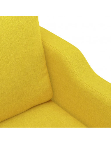 Set di Divani 3 pz con Cuscini Giallo Chiaro in Tessuto