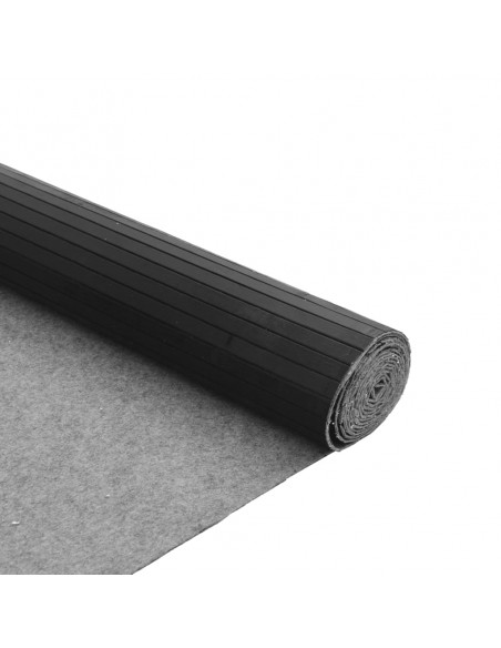 Tappeto Rettangolare Grigio 80x500 cm in Bambù