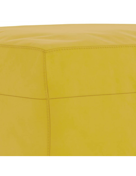 Set di Divani 3 pz con Cuscini Giallo in Velluto