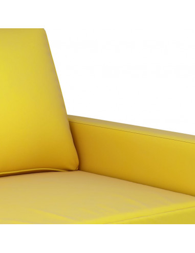 Set di Divani 3 pz con Cuscini Giallo in Velluto