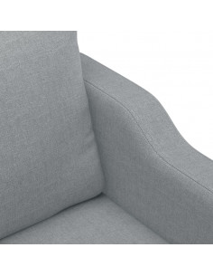 Set di Divani 3 pz con Cuscini Grigio Chiaro in Tessuto
