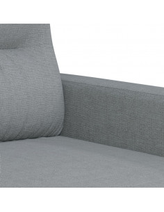 Set di Divani 3 pz con Cuscini Grigio Chiaro in Tessuto 2