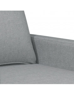 Set di Divani 3 pz con Cuscini Grigio Chiaro in Tessuto