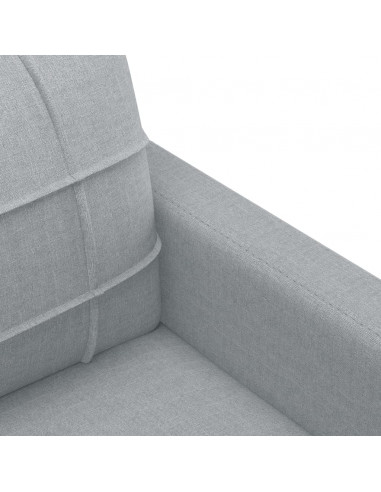 Set di Divani 3 pz con Cuscini Grigio Chiaro in Tessuto