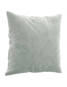 Set di Divani 3 pz con Cuscini Grigio Chiaro in Velluto