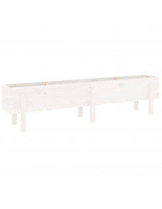 Fioriera Rialzata da Giardino Bianca 160x30x38 cm Massello Pino 2