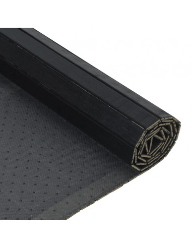 Tappeto Rettangolare Nero 100x300 cm in Bambù