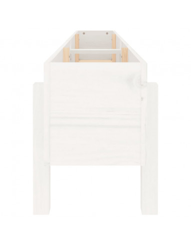 Fioriera Rialzata da Giardino Bianca 160x30x38 cm Massello Pino