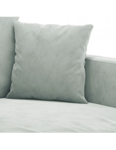 Set di Divani 3 pz con Cuscini Grigio Chiaro in Velluto