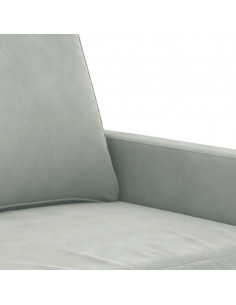 Set di Divani 3 pz con Cuscini Grigio Chiaro in Velluto 2