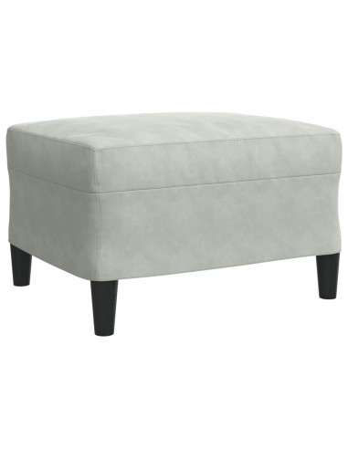 Set di Divani 3 pz con Cuscini Grigio Chiaro in Velluto