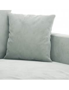 Set di Divani 3 pz con Cuscini Grigio Chiaro in Velluto