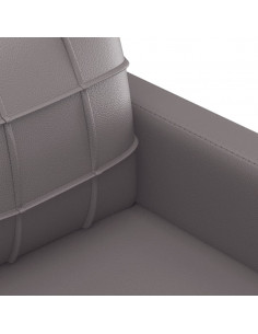 Set di Divani 3 pz con Cuscini Grigio in Similpelle