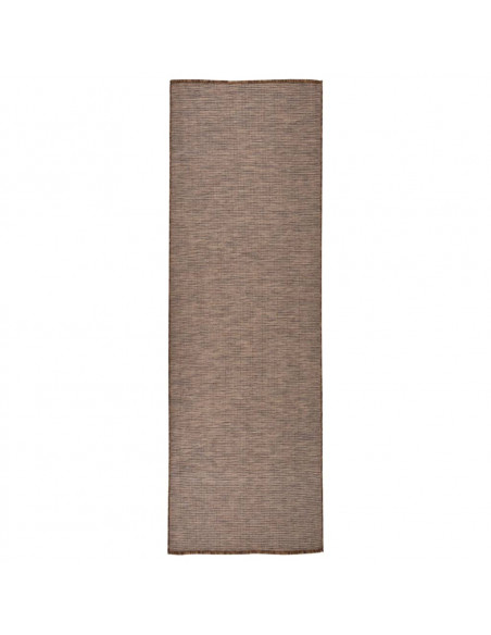 Tappeto da Esterni a Tessitura Piatta 80x250 cm Marrone