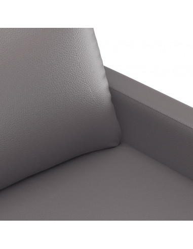 Set di Divani 3 pz con Cuscini Grigio in Similpelle