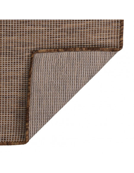Tappeto da Esterni a Tessitura Piatta 80x250 cm Marrone