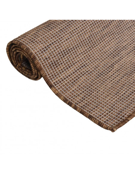 Tappeto da Esterni a Tessitura Piatta 80x250 cm Marrone