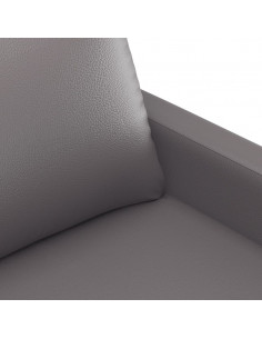 Set di Divani 3 pz con Cuscini Grigio in Similpelle