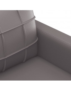 Set di Divani 3 pz con Cuscini Grigio in Similpelle