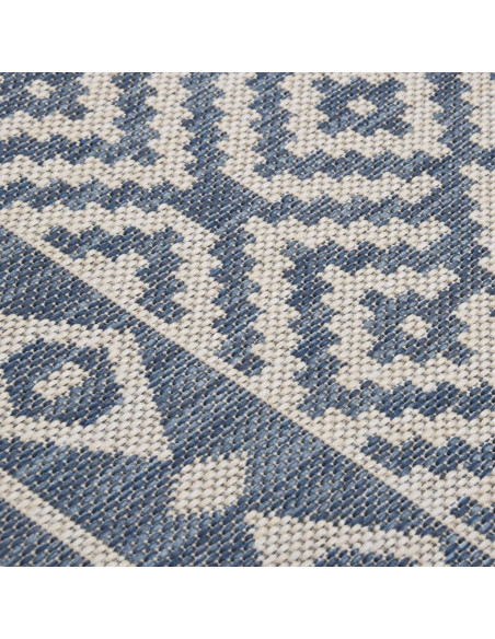 Tappeto da Esterni a Tessitura Piatta 80x250 cm Strisce Blu